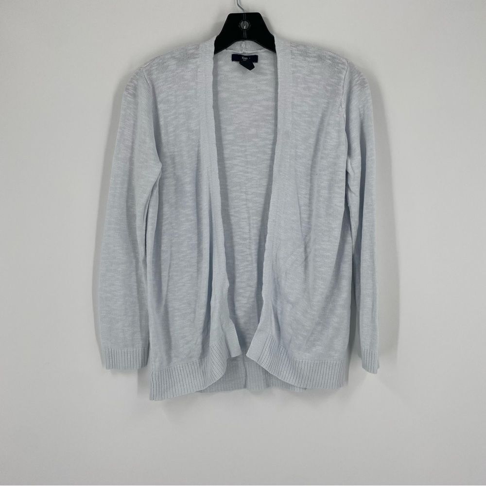GAP Women’s Open Front Light Blue Light Knit Cardigan size M Cotton Blend
